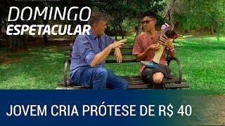 Jovem cria prótese ortopédica com materiais de baixo custo [upl. by Ynotna]