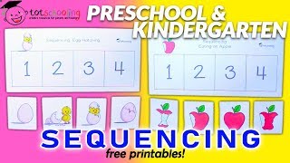 SEQUENCING ACTIVITY FOR PRESCHOOL amp KINDERGARTEN  Free Printables by Totschooling [upl. by Hnacogn]