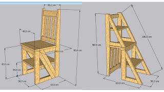 Como hacer una SILLA ESCALERA de madera [upl. by Enellij422]