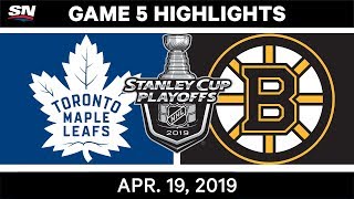 NHL Highlights  Maple Leafs vs Bruins Game 5 – April 19 2019 [upl. by Riley]