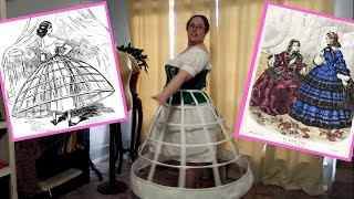 Bridal Hoop Rehab Making an 1850s Crinoline from a Bridal Petticoat [upl. by Sirron]