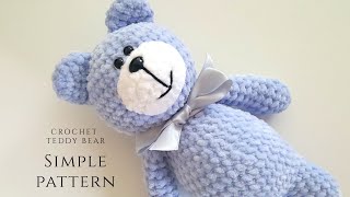 SIMPLE crochet teddy bear tutorial part 1  beginner friendly [upl. by Tita436]