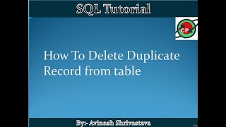 How To Delete duplicate record from table in sql server  Partition by clouse [upl. by Ydnes]