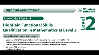 Functional Skills Maths L2 Practice Exam 1 Highfield [upl. by David531]