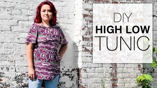 DIY High Low Tunic Tutorial  Free Pattern [upl. by Idihsar]