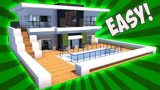 Minecraft How To Build A Small Modern House Tutorial  2017  Mansion [upl. by Esinehs]