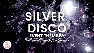 70s Silver Disco Party Setup  FEEL GOOD EVENTS [upl. by Enahs]