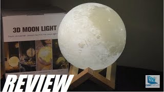 REVIEW 3D Moon Lamp  Cool LED Mood Light w 16 Colors [upl. by Friedly416]