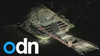 Mexico powderglittered tunnel reveals ancient relics in Teotihuacan [upl. by Ogata721]