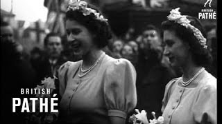 Royal Family At Patricia Mountbattens Wedding 1946 [upl. by Rolph515]