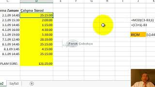 Excel Saat  Hour İşlemleri [upl. by Ayotas]