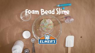 Elmers Glue DIY KID FRIENDLY Foam Bead Slime [upl. by Roderigo]