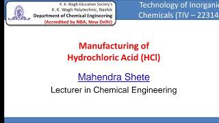 Manufacturing of Hydrochloric Acid HCl [upl. by Aititel342]