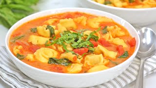 Creamy Tomato amp Tortellini Soup  20 Minute Dinner Recipe [upl. by Notlrak]