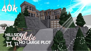 ROBLOX  Bloxburg 40K Modern Aesthetic Family Hillside House 2 story No Large Plot  Build amp Tour [upl. by Annadiane431]