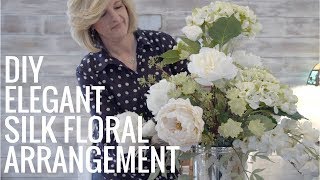 DIY Elegant Silk Floral Arrangement EASY [upl. by Aham]