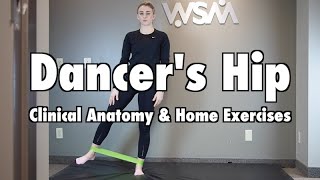 Dancers Hip  Clinical Anatomy amp Home Exercises [upl. by Melvina]