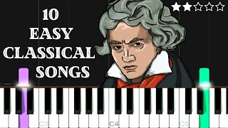 10 Easy Classical Songs for Beginners  EASY Piano Tutorial [upl. by Hemingway612]