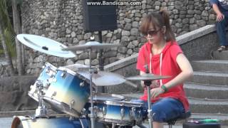 Cute and pretty female drummer from Taiwan SWhite [upl. by Armil128]