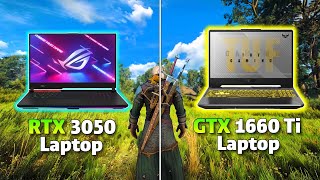 RTX 3050 Laptop 95W vs GTX 1660 Ti Laptop Gaming Benchmark  Test in 8 Games [upl. by Derej]