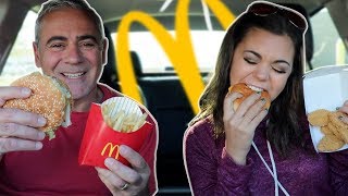 McDonalds Mukbang w My Dad  Steph Pappas [upl. by Cantlon]