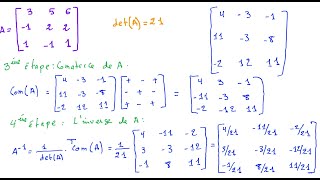 Comment calculer linverse dune matrice 3x3 [upl. by Garett193]