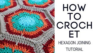 Crochet Hexagon Joining Tutorial [upl. by Mani]