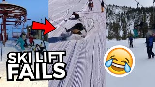 FUNNIEST Ski Lift Fails  Skiers amp Snowboarders Falling Off Ski Lifts 😂 [upl. by Etnemelc]