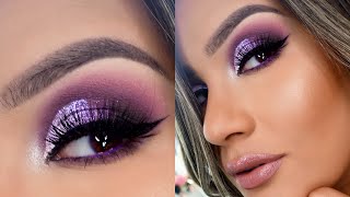 PASO A PASO OJOS AHUMADOS EN MORADO  AbrilDoesMakeup â™¡ [upl. by Noneek]