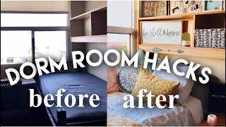 DORM ROOM HACKS  easy decorating tips amp tricks [upl. by Adalai]