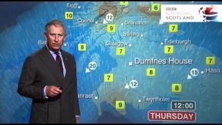 Prince Charles presents the weather forecast  BBC Scotland [upl. by Keeryt]