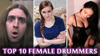 Top 10 Female Drummers [upl. by Mahgem]