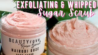 DIY WHIPPED BODY SCRUB Recipe for GLOWING SKIN  Exfoliating ROSE SUGAR [upl. by Garap]