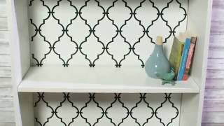 Makeover a Bookcase with Peel and Stick Wallpaper [upl. by Sredna]