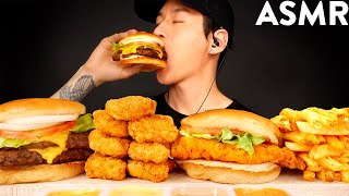 ASMR MOST POPULAR FOOD at WENDYS Double Cheeseburger Nuggets Spicy Chicken Sandwich Fries [upl. by Anaujnas957]