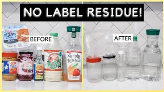 This works on PLASTIC AND GLASS JARS  How to REMOVE STICKY LABEL from Jar [upl. by Persse68]