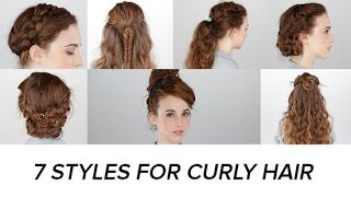 7 Easy Hairstyles For Curly Hair  Beauty Junkie [upl. by Neemsaj]