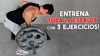 Entrena TODA la ESPALDA EN CASA con barra con 3 ejercicios [upl. by Magna590]