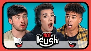 YouTubers React To Try to Watch This Without Laughing Or Grinning 28 [upl. by Hannaoj]