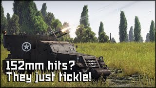 War Thunder Surviving 5x 152mm hits in M15 CGMC [upl. by Aleuqahs]