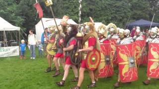 Roman Reenactment at the Amphitheatre in Caerleon Marching In [upl. by Graves]