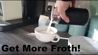 How to Get More Froth from Your Nespresso Coffee Aeroccino  Nespresso tips and help [upl. by Haliehs535]