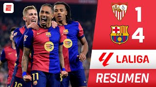 BARCELONA GOLEÓ 41 al Sevilla y se ACERCA al REAL MADRID y ATLÉTICO  La Liga [upl. by Aicela698]