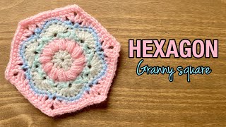 How to Crochet a hexagon Hexagon granny square [upl. by Darill587]