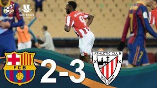 RESUMEN  FC Barcelona 2  3 Athletic Club  Final de la Supercopa de España 2021 [upl. by Lever]