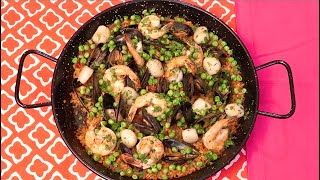 Authentic Spanish Seafood Paella  Christine Cushing [upl. by Enidlareg358]