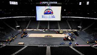 Ice Hockey Rink change into Basketball Court at Pepsi Center [upl. by Anwadal]