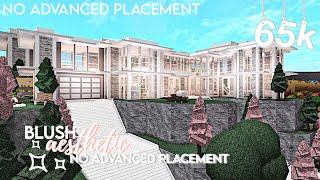 ROBLOX  Bloxburg 65K Blush Aesthetic Family Hillside Mansion No Advanced Placement  Build amp Tour [upl. by Northington]