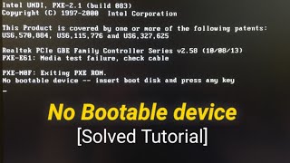 No bootable device  Insert boot disk and press any key  How to solve no Bootable device  PXEM0F [upl. by Einaeg]