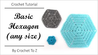 Basic Hexagon  Easy Tutorial  Crochet Shapes [upl. by Eignat]